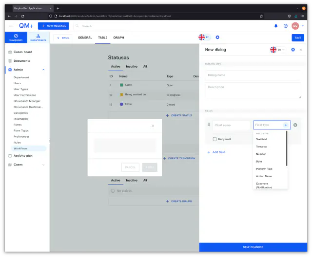 Workflow add field to dialog